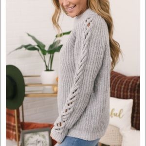 White birch NWOT grey knit sweater large